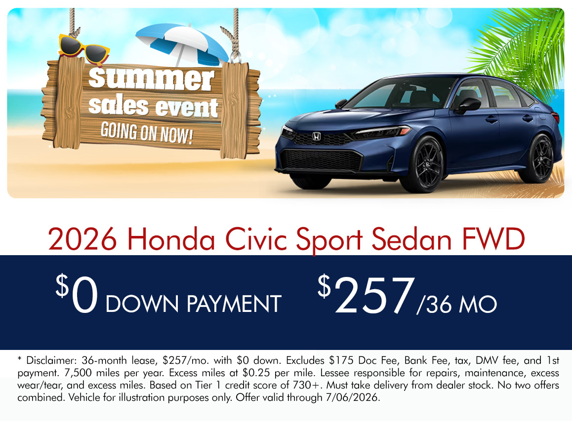 Go to huntingtonhondacars.com (civic-hatchback-5-day subpage)